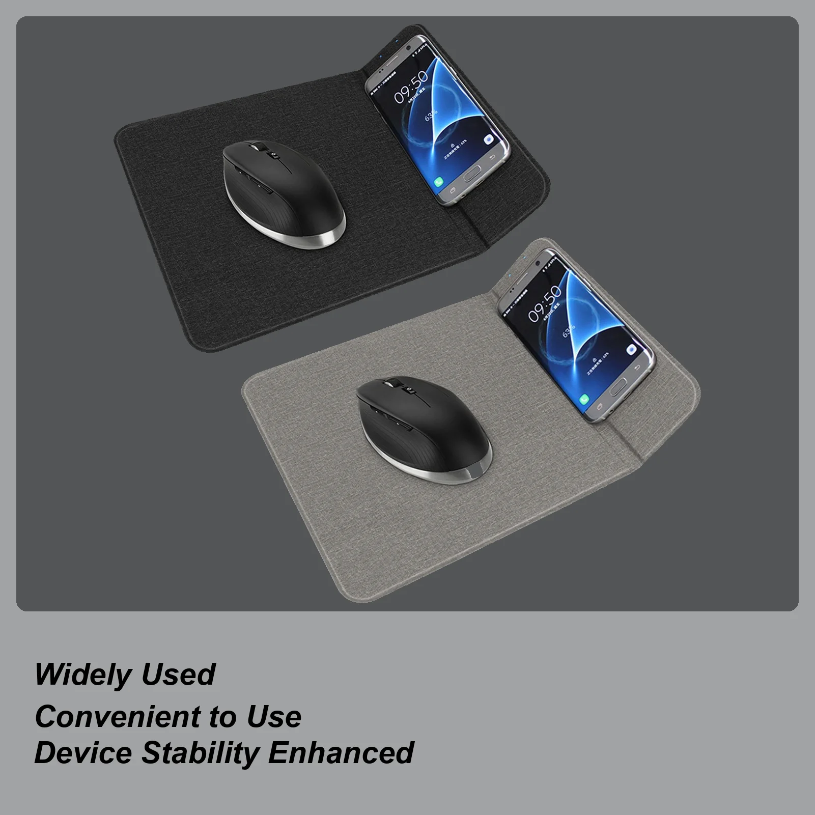 Wireless Charging Mouse Pad PU Leather Mice Pad Charger Multifunctional Folding Cell Phones Game Accessories For Desktop Pc