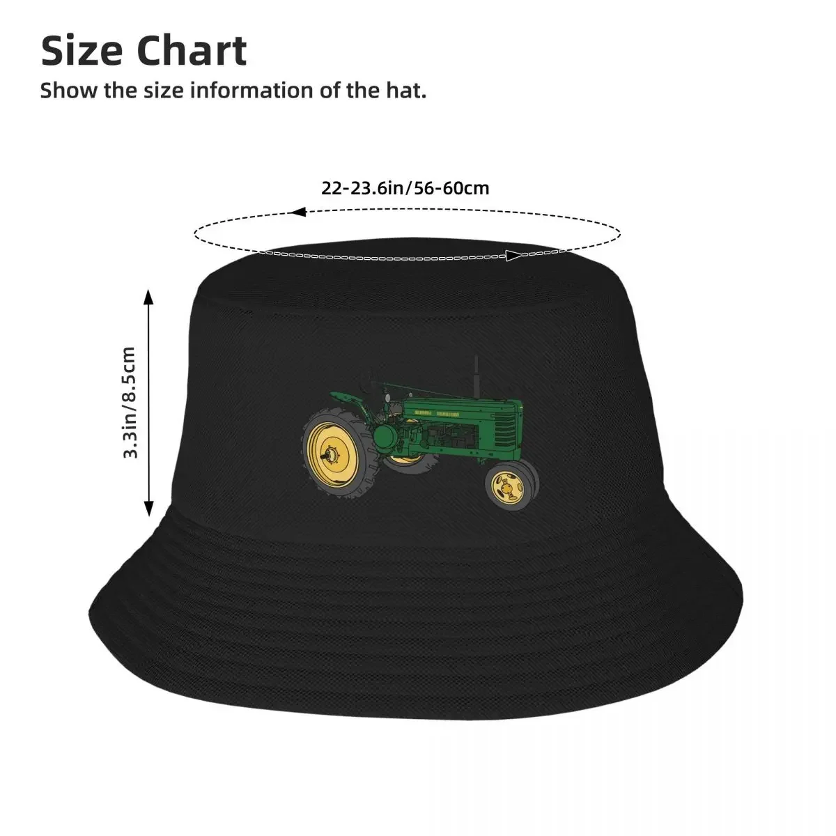 John Deere Styled Tractor And Quot Bucket Hats Panama For Kids Bob Hats Hip Hop Fisherman Hats Summer Beach Fishing Unisex Caps