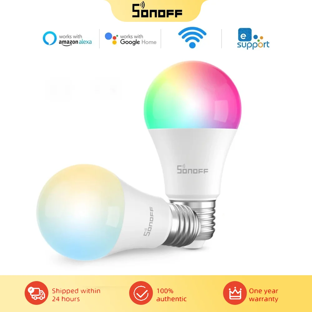 SONOFF B05-BL WiFi Smart Light Bulb E27 RGB LED Lamp Warm White Colorful Dimmable Voice Control For Alexa Google Home eWelink