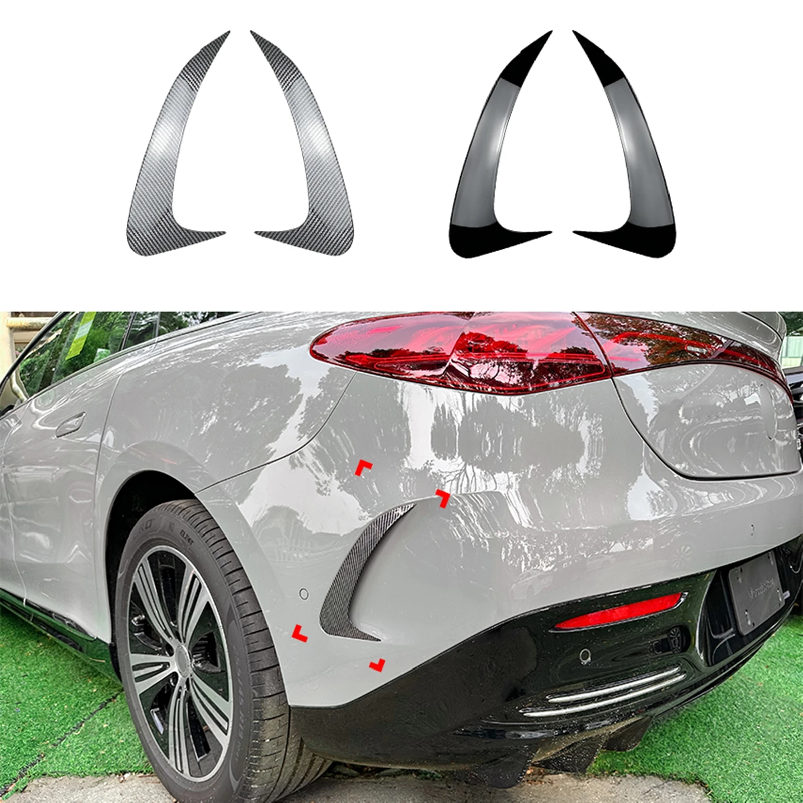 

Rear Bumper Side Spoiler Trim For Mercedes Benz EQE Class V295 EQE350 EQE500 53 AMG 2023-2025 Air Vent Splitter Cover Canards