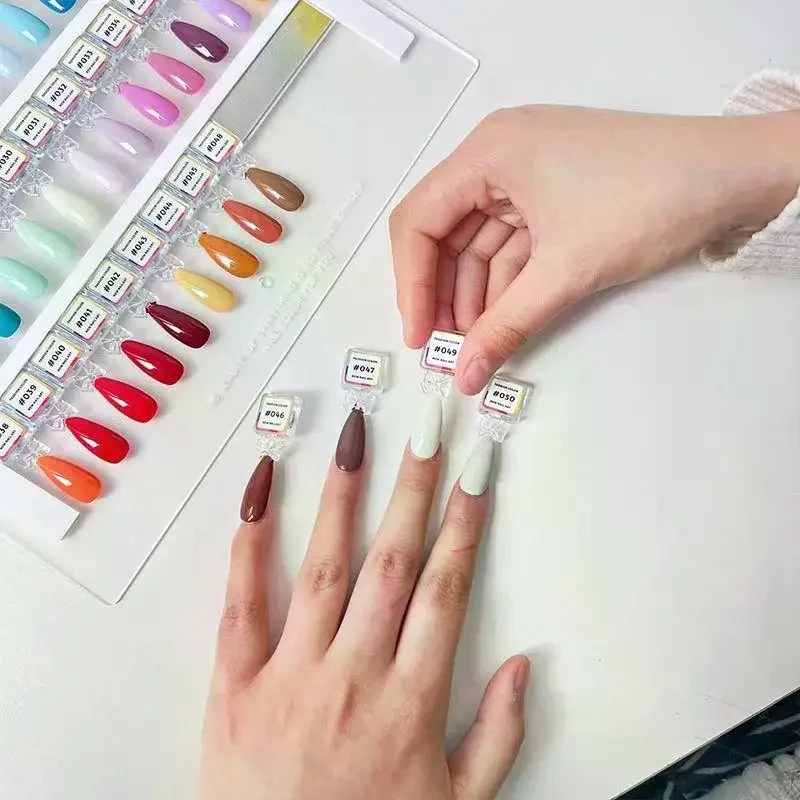 Présentoir magnétique de faux ongles, carte de couleur naturelle claire, support de Gel pour vernis à ongles, Palette de manucure, outil de pratique de la colle des ongles