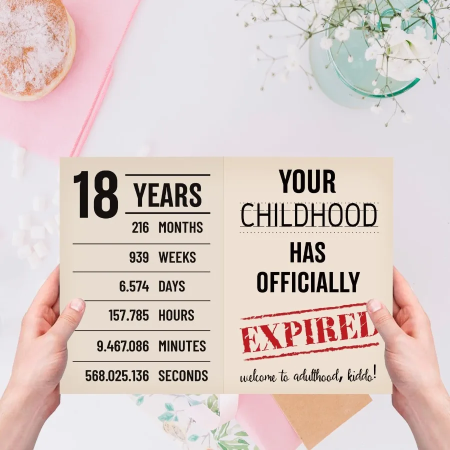 مضحك 18 سنة بطاقة عيد ميلاد للفتيات الفتيان صديق 18th بطاقة عيد ميلاد هدية لابن ابنة حفيدة ابنة سيس