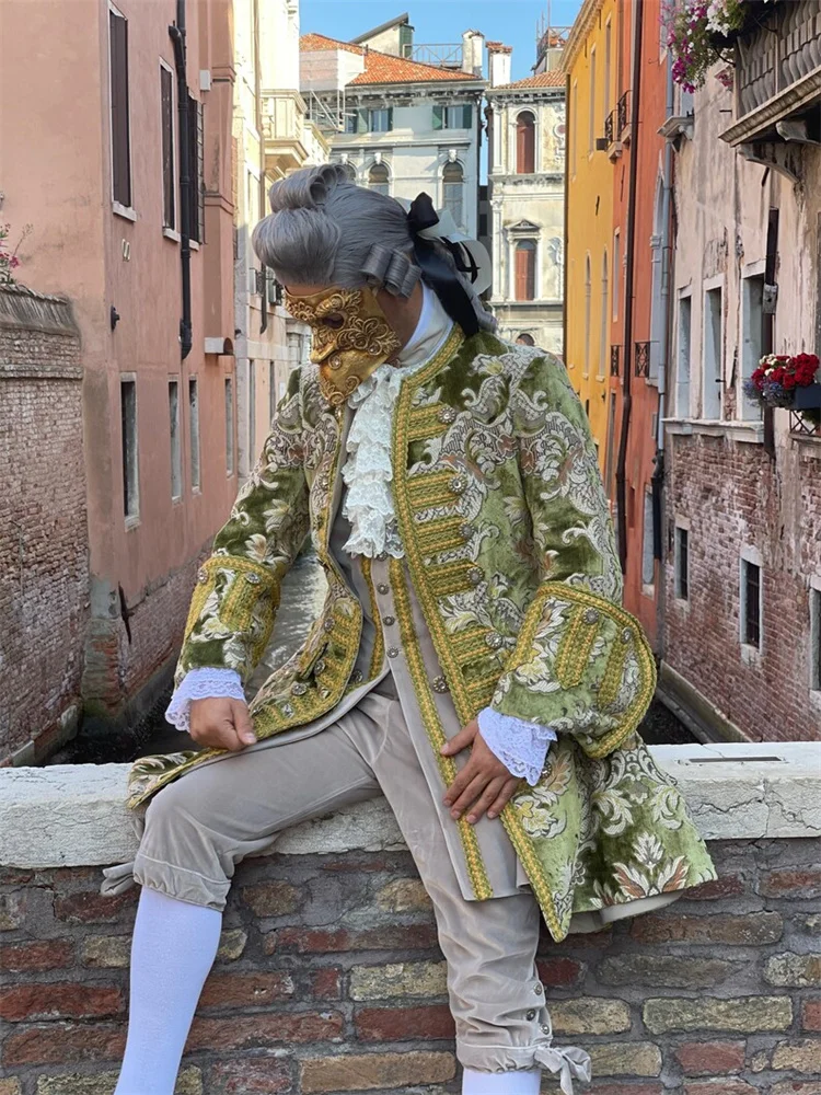 

1770s Luxurious French Rococo Baroque Men's Ball Gown Marie Antoinette Dress Suit Court King Suit Ball Gown