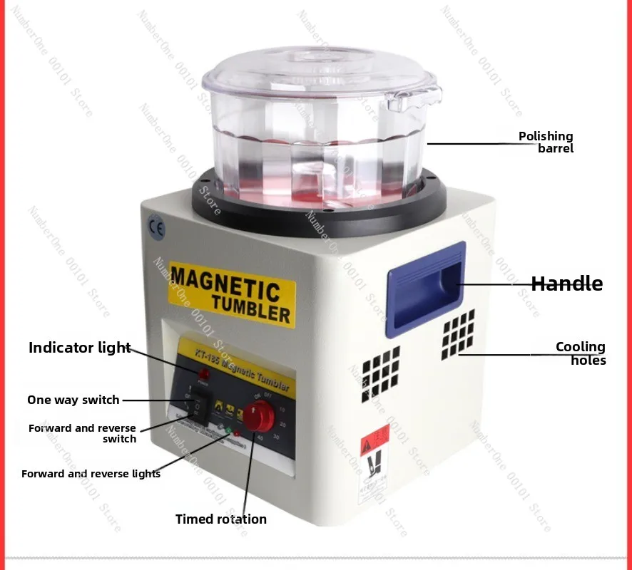آلة تلميع مغناطيسية kt-185، مطحنة مجوهرات، تنظيف إزالة الأزيز المعدنية، إزالة الصدأ، سبائك الألومنيوم #2