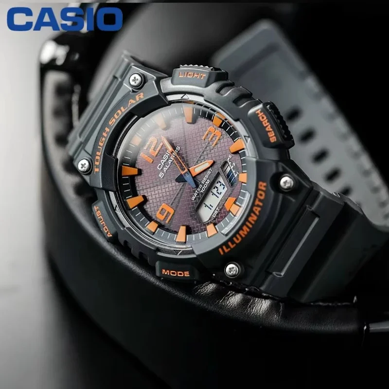 Casio AQ‑S810W Solar Sports Watch For Men Tough Solar Recharge 100ATM Waterproof  Resin Wristwatch Boy Gift