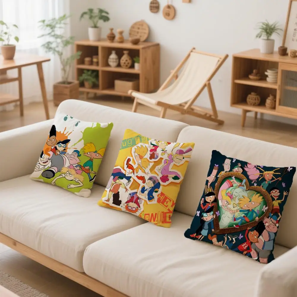 Anime H-Hey A-Arnold Cushion Cover Comfortable Reversible Pillow Cover Ideal for Car Sofa Bedroom & Beyond