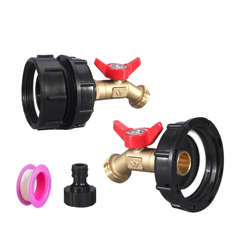 IBC Tote Adapter S60 Coarse Thread x 16mm 1/2'' 3/4'' Water Tank Shut Off Ball Valve Garden Hose Tap Ton Barrel Faucet Connecter