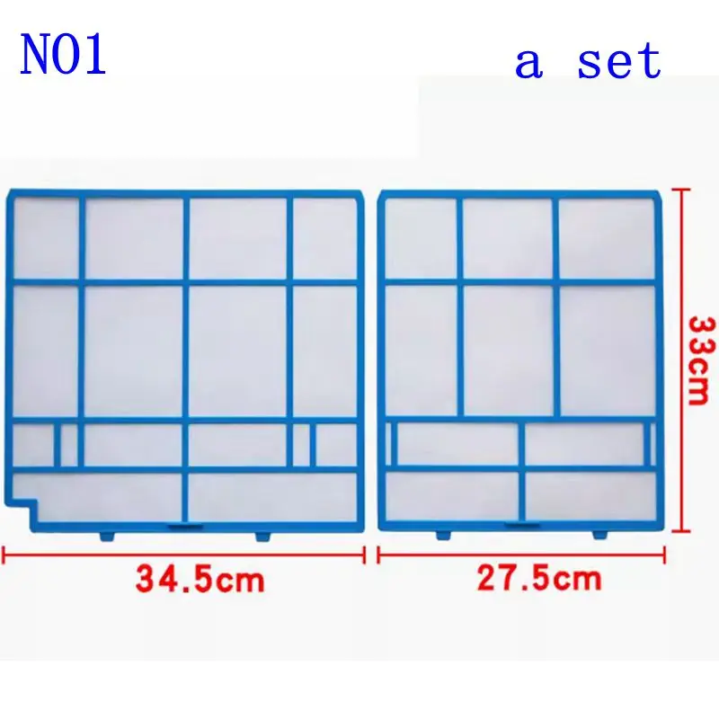 Air Conditioner filter sets For Hitachi Various size 34.5X27.5 36.2X26.2 30X29.2 32X34 39X32.2 31.5X26CM Filter dust screen part