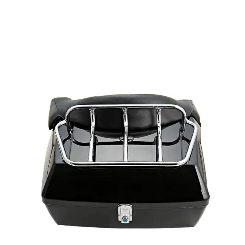 The 48L Extra-large Sheep Electric Vehicle Trunk Is Equipped with Shelves and A Soft Backrest Motorcycle Trunk with Two Helmets