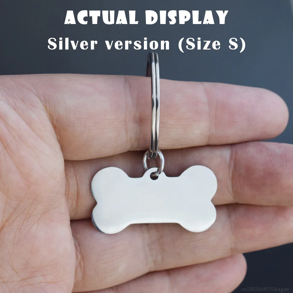 Customized Pet Nameplate Free Engraving Name ID Tag for Dog Cat Collar Necklace Personalized Puppy Anti-lost Nametag Bone Shape
