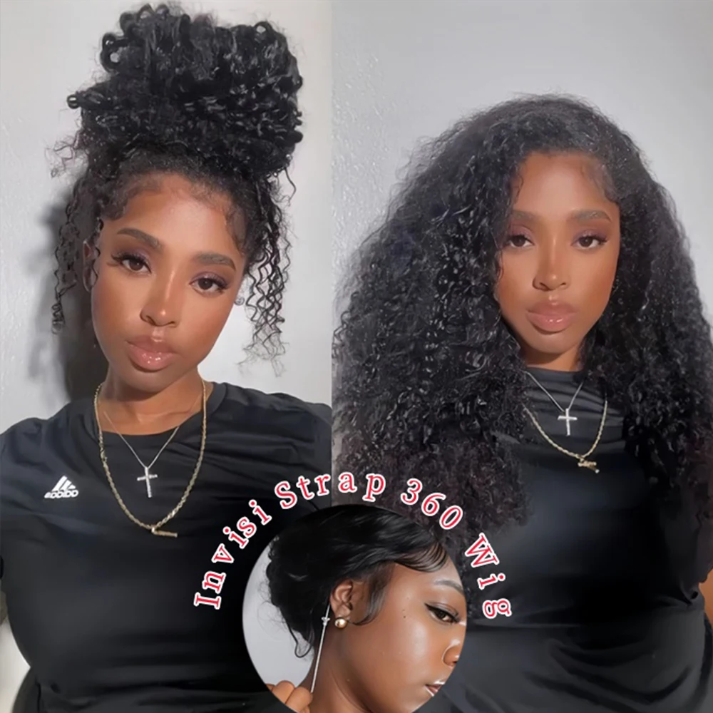 250 Density Kinky Curly 360 Full Hd Lace Front Human Hair Wig 13x4 13X6 Lace Frontal Wig Pre Plucked Glueless Wig100% Human Hair