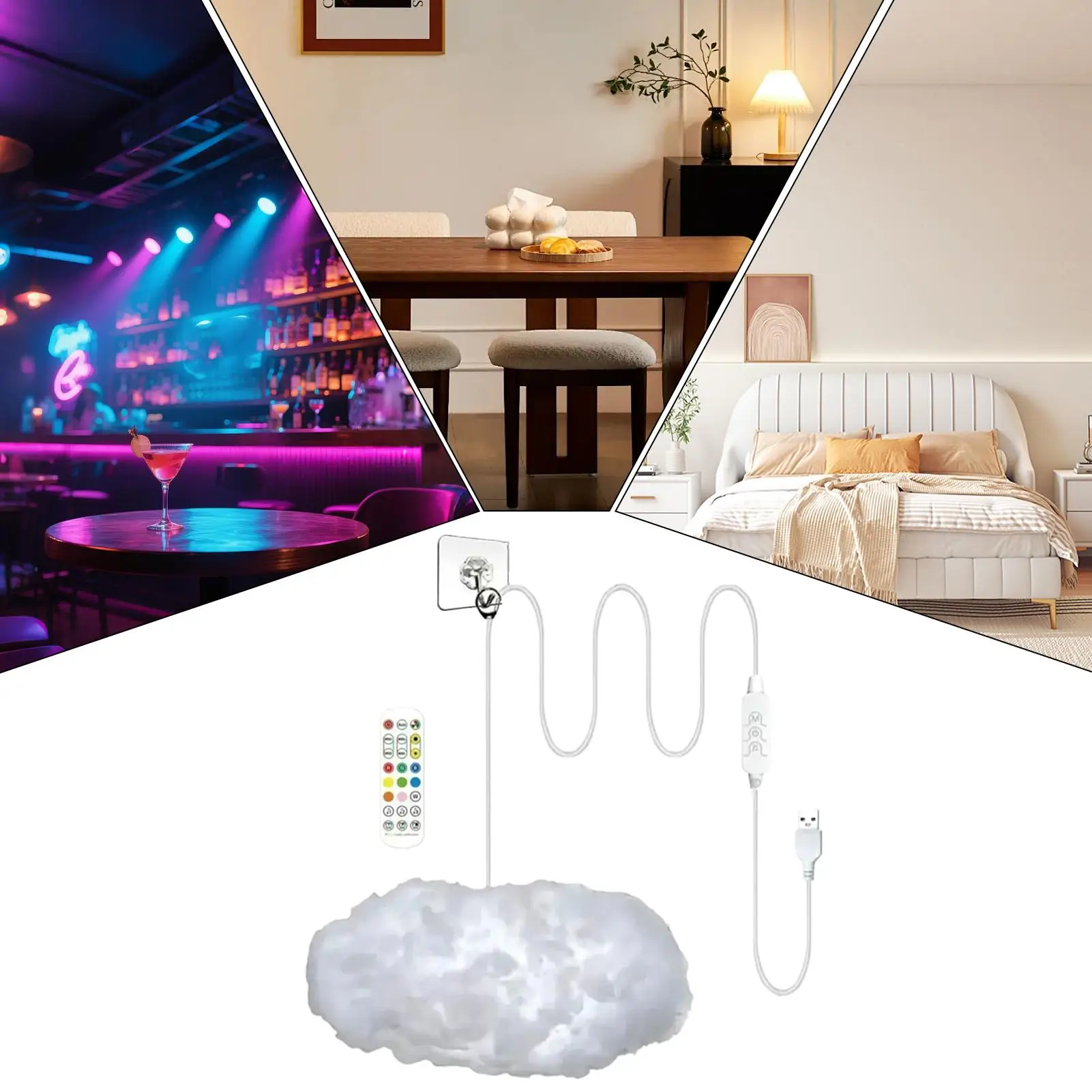 Ceiling Clouds With Lights DIY Lamp Atmosphere Decoration Color Changing Remote Control LED Cloud Lights For Living Room Kids