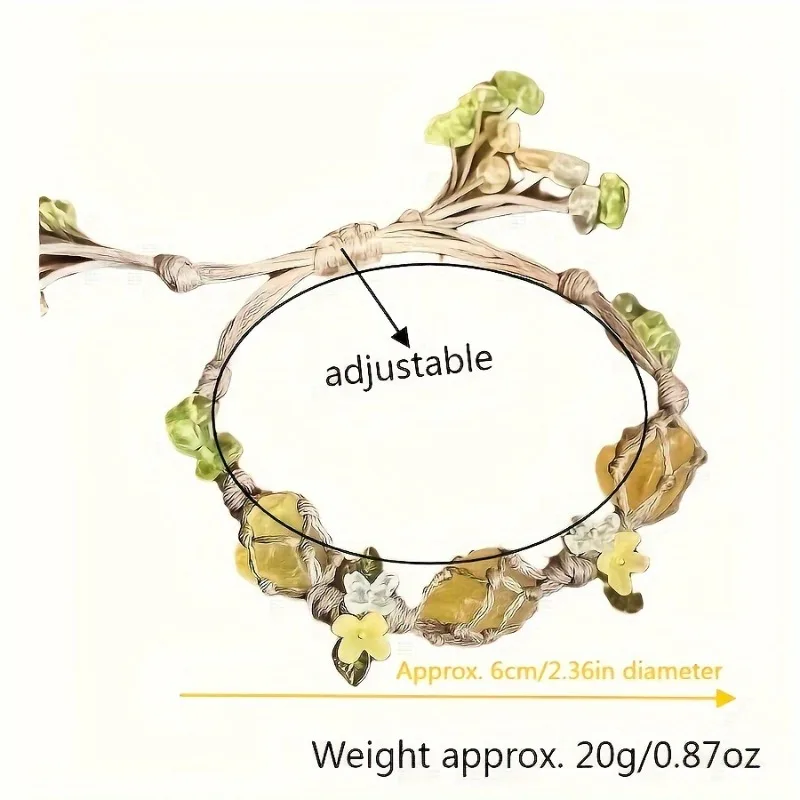 موضة كريستال قابل للتعديل أساور النساء DIY بها بنفسك الحجر الخام النسيج اليد حبل أوسمانثوس فلوريت سوار مجوهرات الحفلات هدايا
