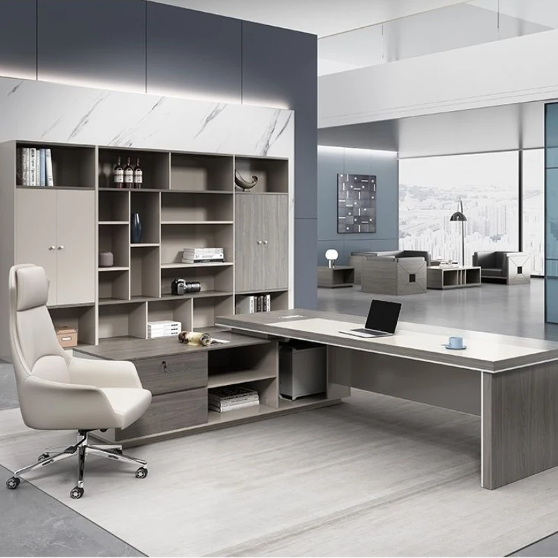 Modern office furniture, boss desks, manager desks, general manager desks, modular L-shaped commercial furniture