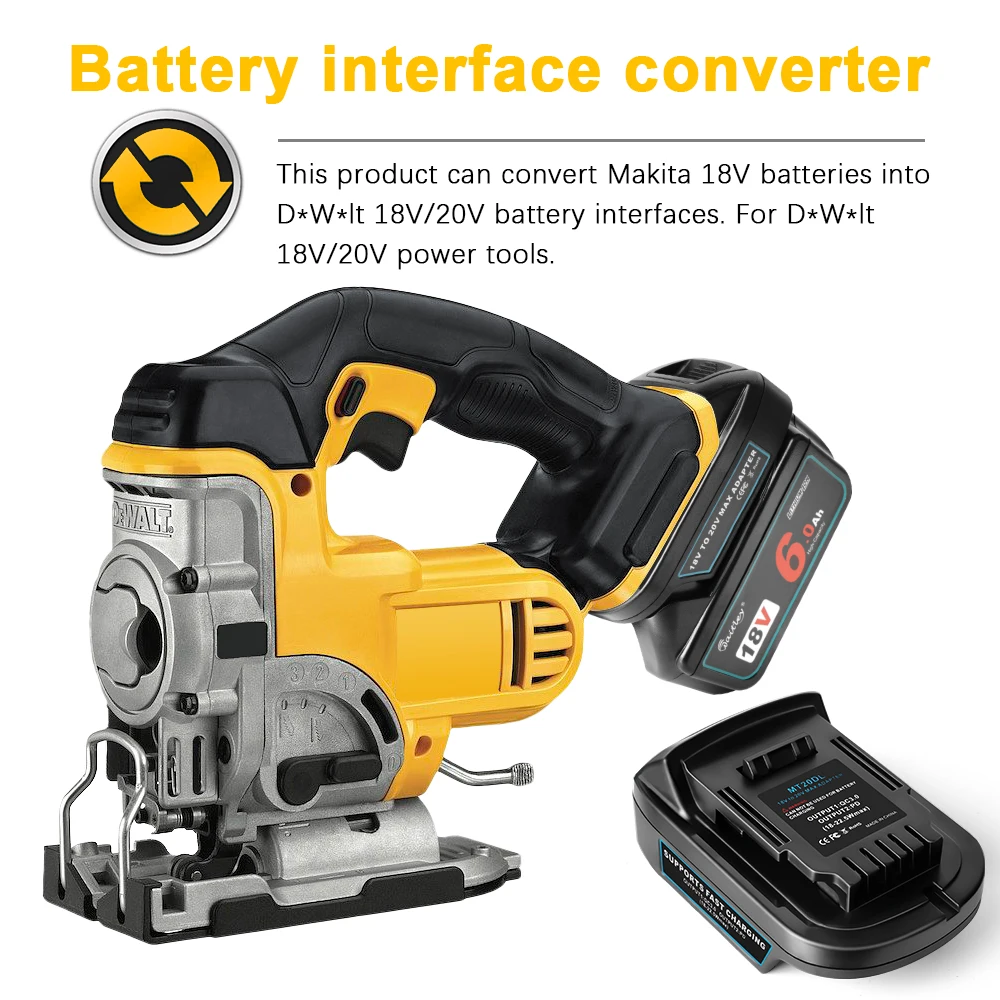 Waitley Akku-Adapter für Makita 18 V-Konvertierung, kompatibel mit Dewalt 18 V/20 V Elektrowerkzeug-Akkus, Zubehör DCB200