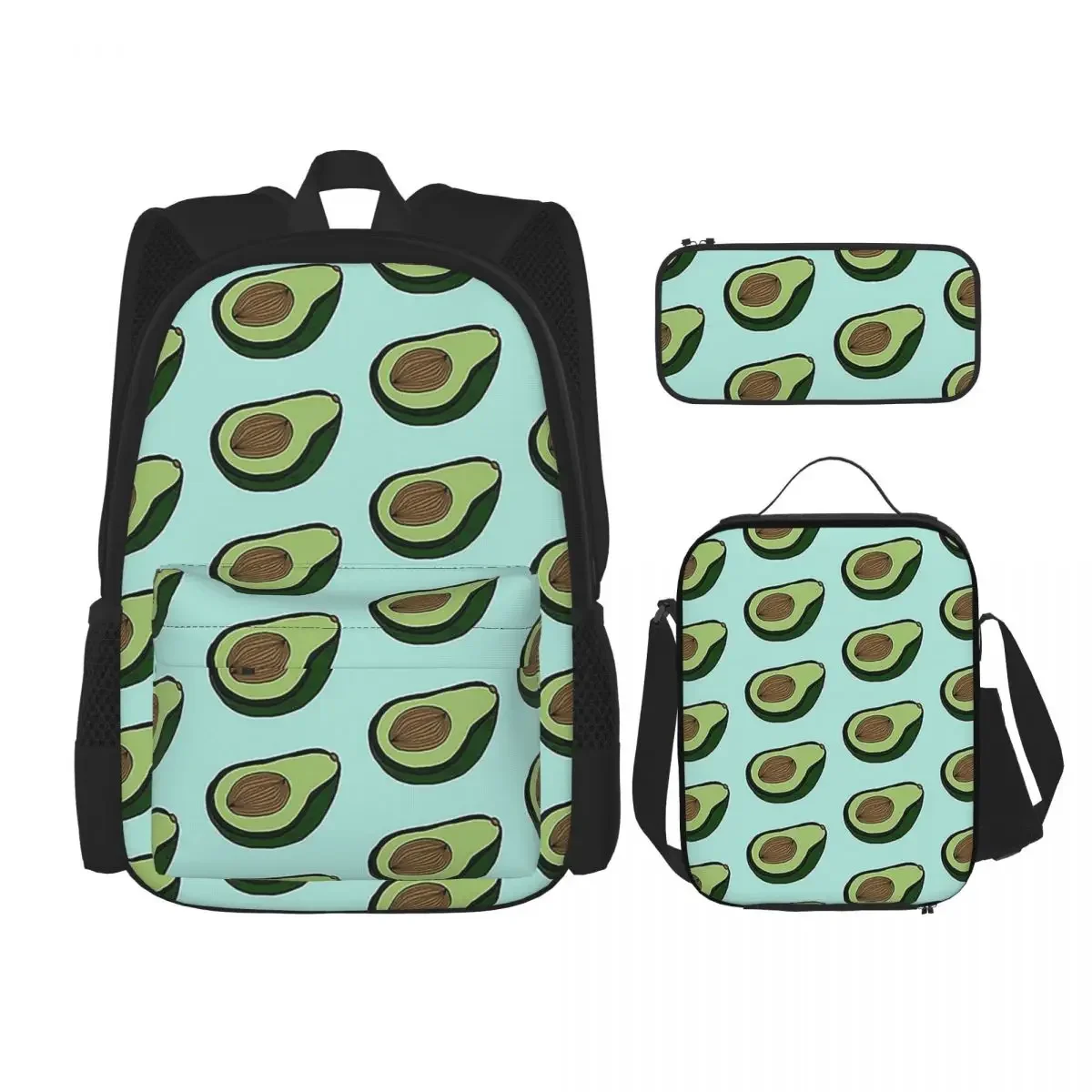 

AVOCADO - MINT Backpacks Boys Girls Bookbag Children School Bags Cartoon Kids Rucksack Lunch Bag Pen Bag Three-Piece Set