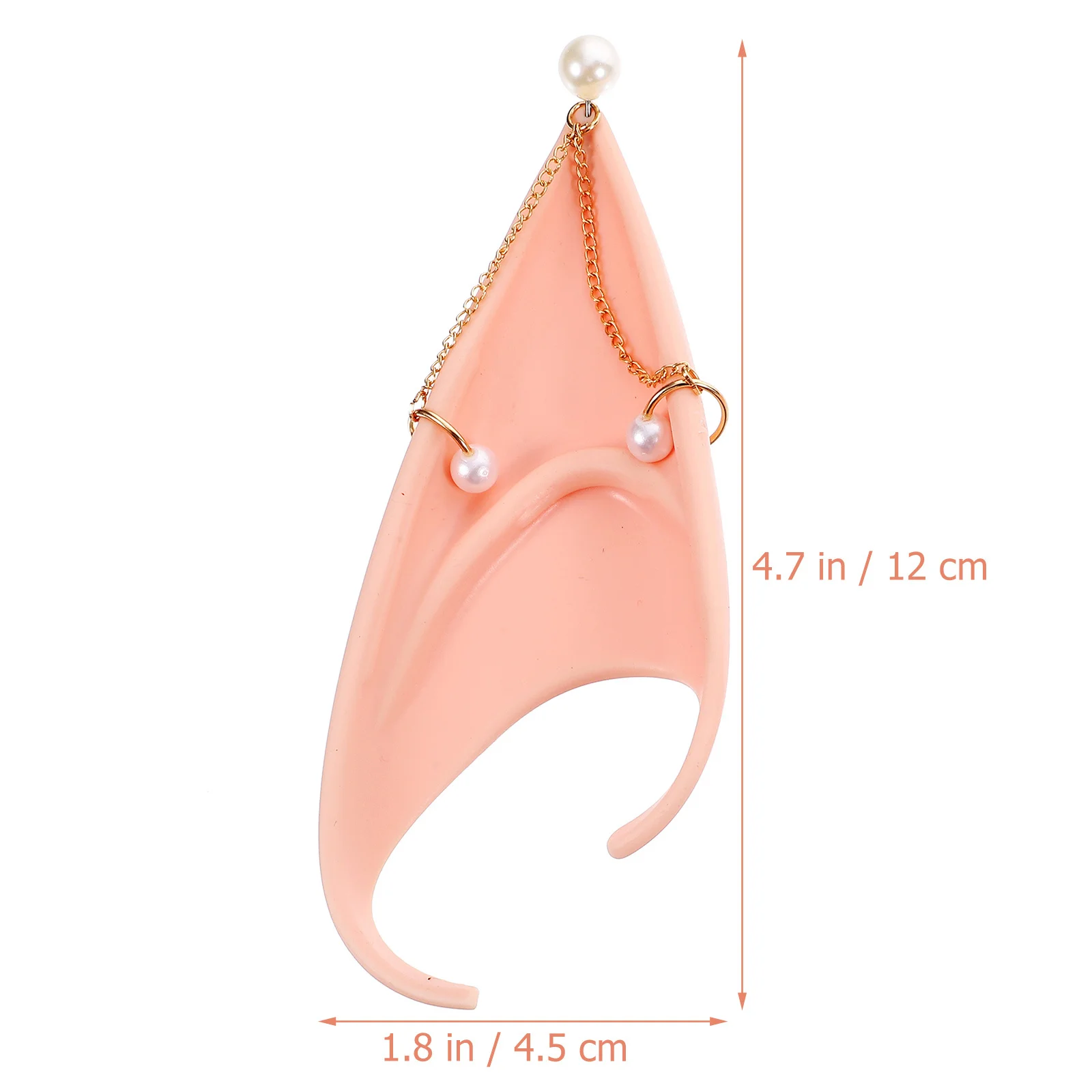 2 pezzi di orecchini a bottone con catena di perle, orecchie da elfo da fata, leggeri e confortevoli per un lungo abbigliamento, feste cosplay, carnevale in maschera di Halloween