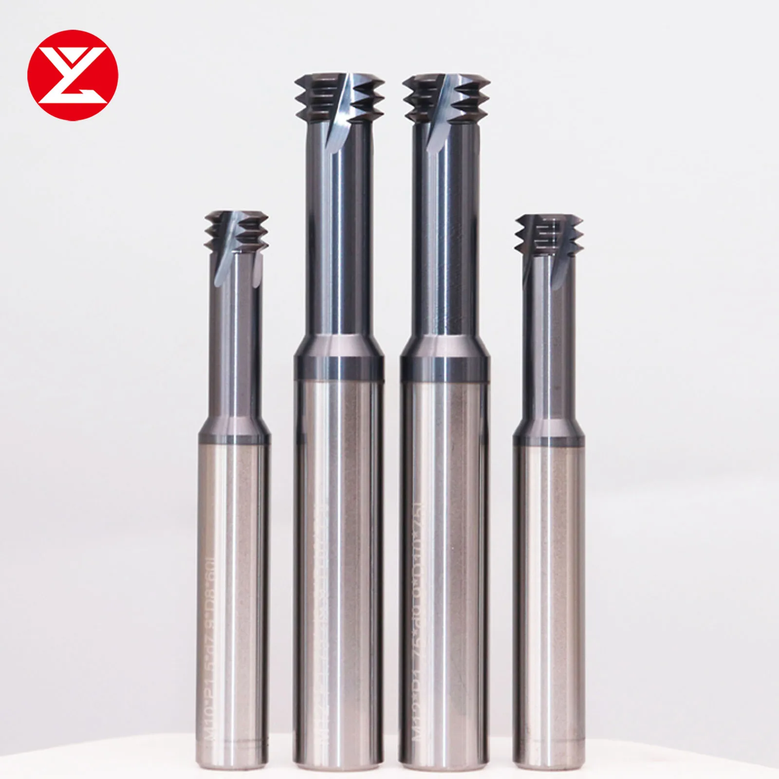 HRC60 Import Balzers coating three teeth thread cutter metric single cutting milling cutter carbide tungsten steel milling