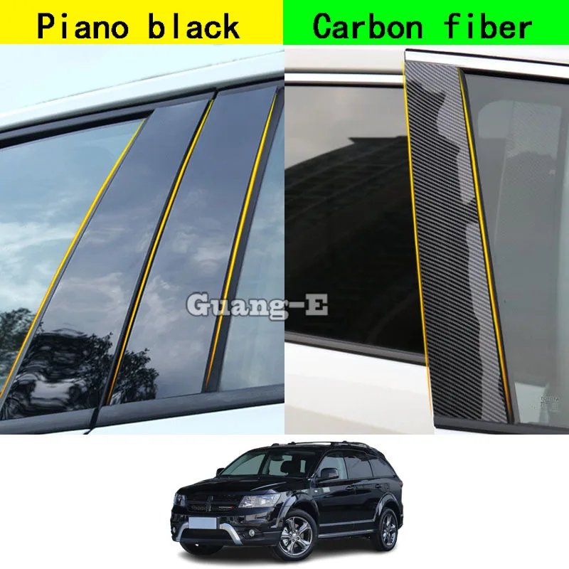 Car PC Material Pillar Post Cover Door Trim Window Molding Stickers Plate Accessories Decor For DODGE JCUV Journey 2009-2021