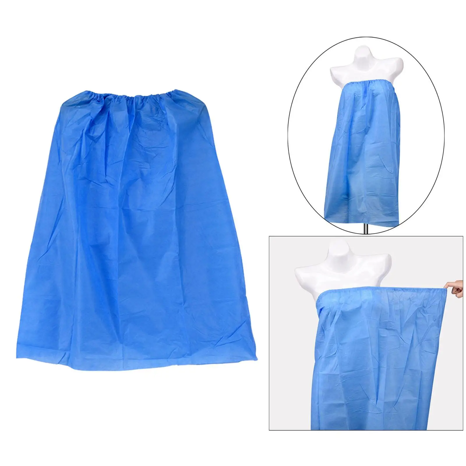 

10pcs Disposable Bath Skirt Bath Wrap for Beauty Spa Sweat Steaming Blue