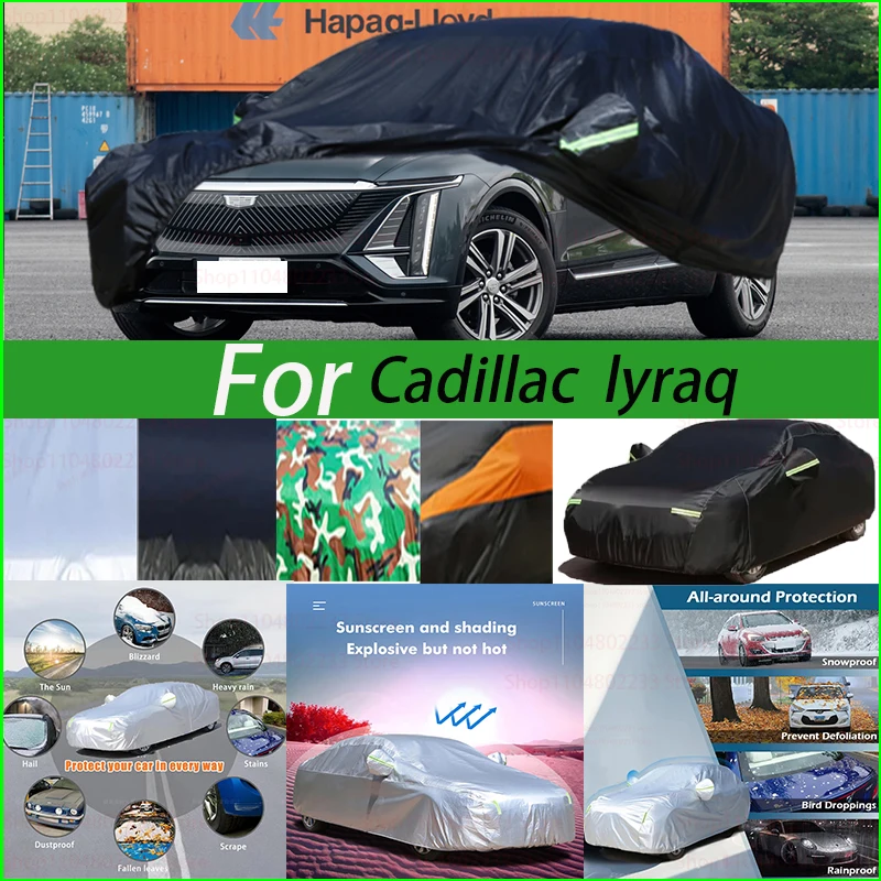 

For Cadillac Lyraq Windproof Car Cover with Reflective Strip Auto Anti-UV Sun Rain Snow Dust Paint Protect Cover