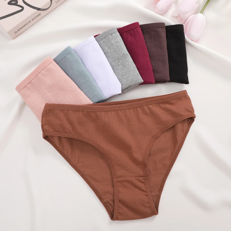 4Pcs/Set Women Cotton Underwear Stretch Waist Panties Sexy Low Waist Breathable Briefs Female Comfortable Soft Sports Lingerie