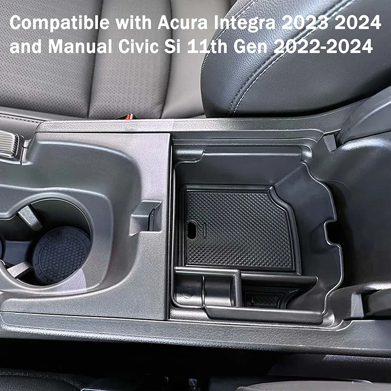 For Honda Acura Integra 2023 2024 and Civic 11th Gen 2022 2023 2024 Hatchback Manual Accessories Center Console Tray Organizer view 4