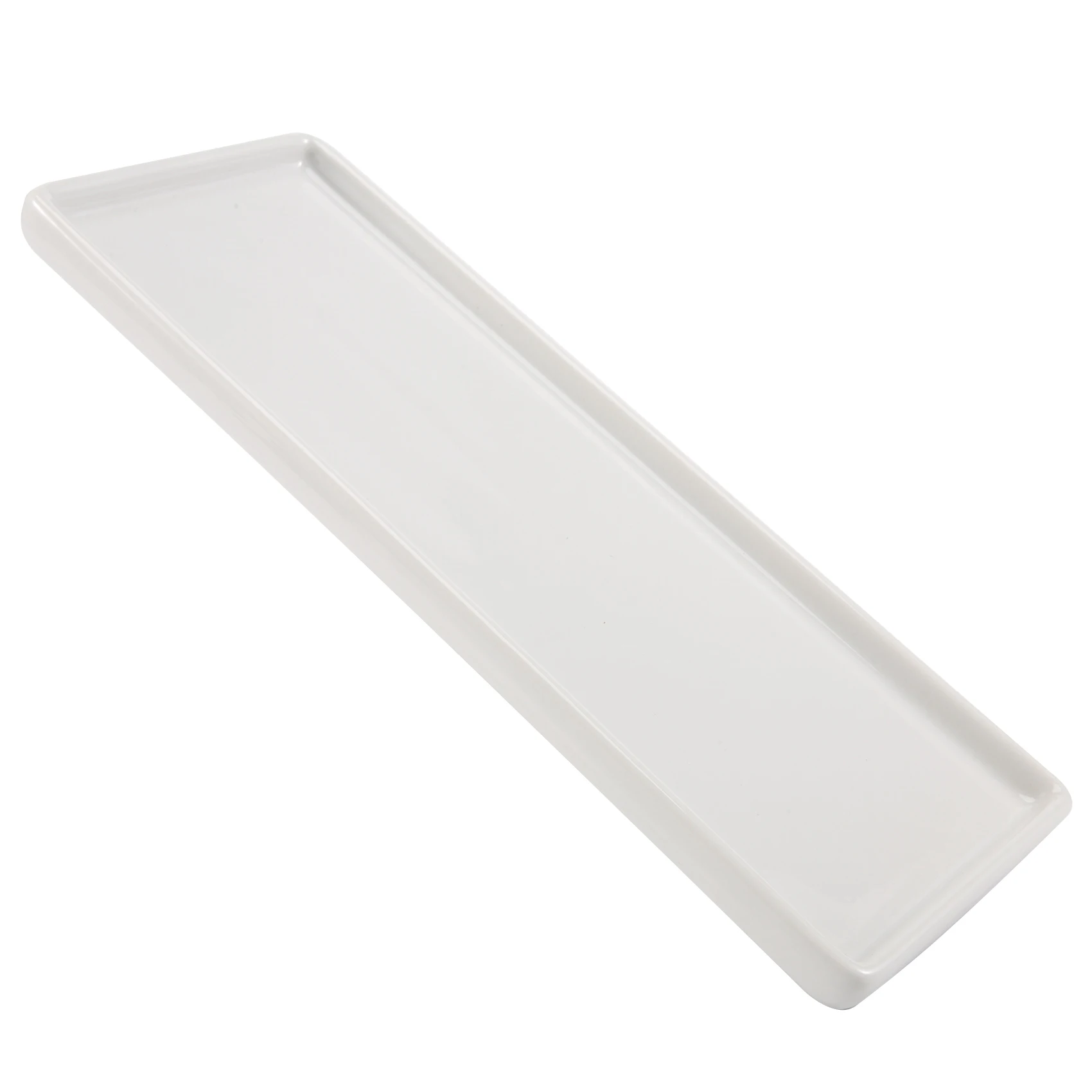 Rectangular Ceramic Tray Plate White Porcelain Rectangular Plate Mouthwash Cup Tray Bathroom Living Storage Tray