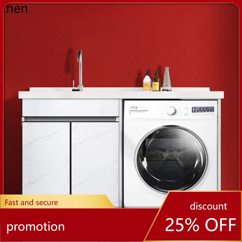PYH Balcony Washing Machine Cabinet Bathroom Hand Washing Face Washing Washstand Basin Cabinet