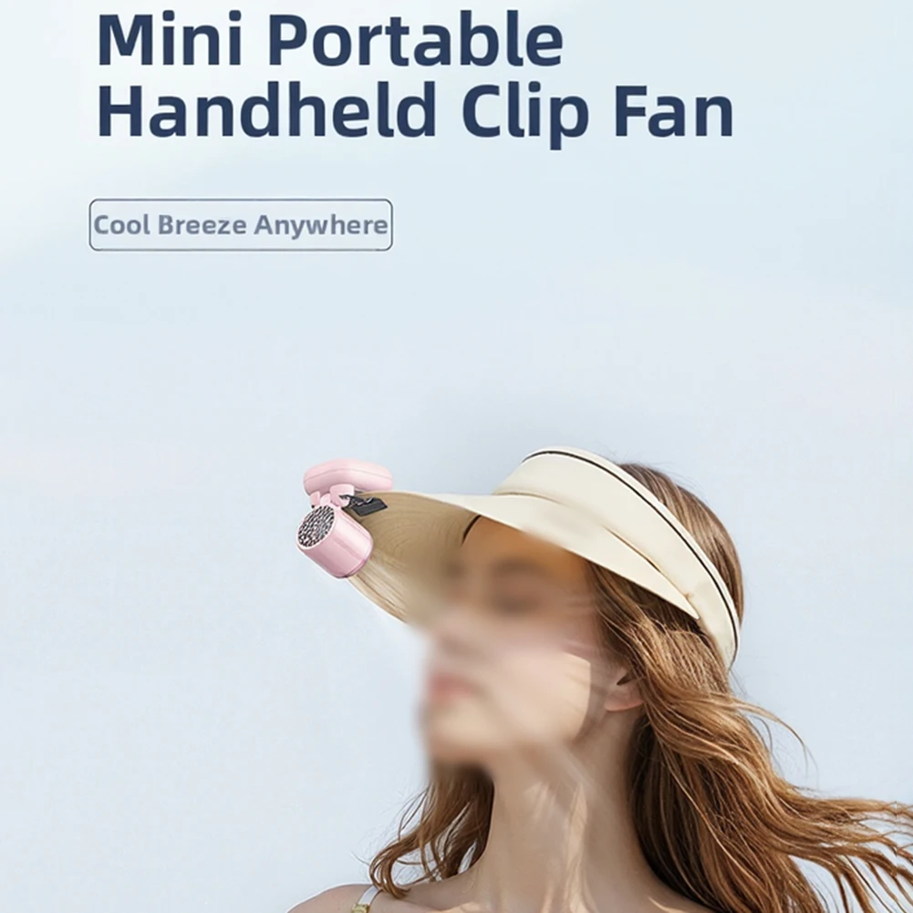 Clip-On Fan for Personal Cooling on Outdoor Trips 3 Wind Speeds Low Noise Design 50x39x61mm Size 1200mAh Battery Type C