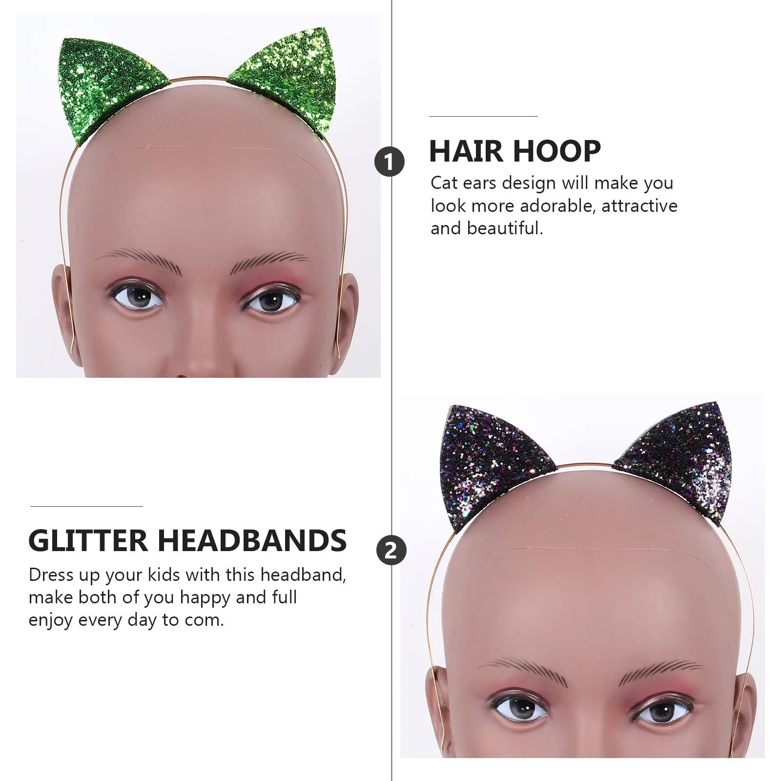 

10Pcs Ears Hairbands Alloy Headband Party Hair Accessories Comfortable Festival Halloween Christmas Costume