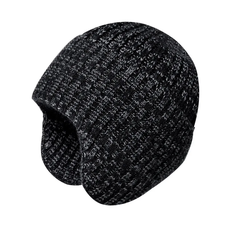 Winter Outdoor Warm Simple Hat Men Women Big Head Thickened Knitted Wool Cap Coldproof Package Ear Capped Cap Hot