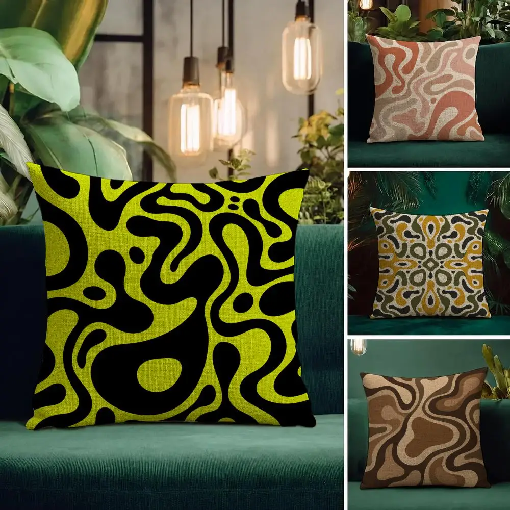 Athlete Fluorescent Lime Green Cushion Cover Natural Linen Pillowcase Set Cushion Cover for Sofa Bedroom Chair