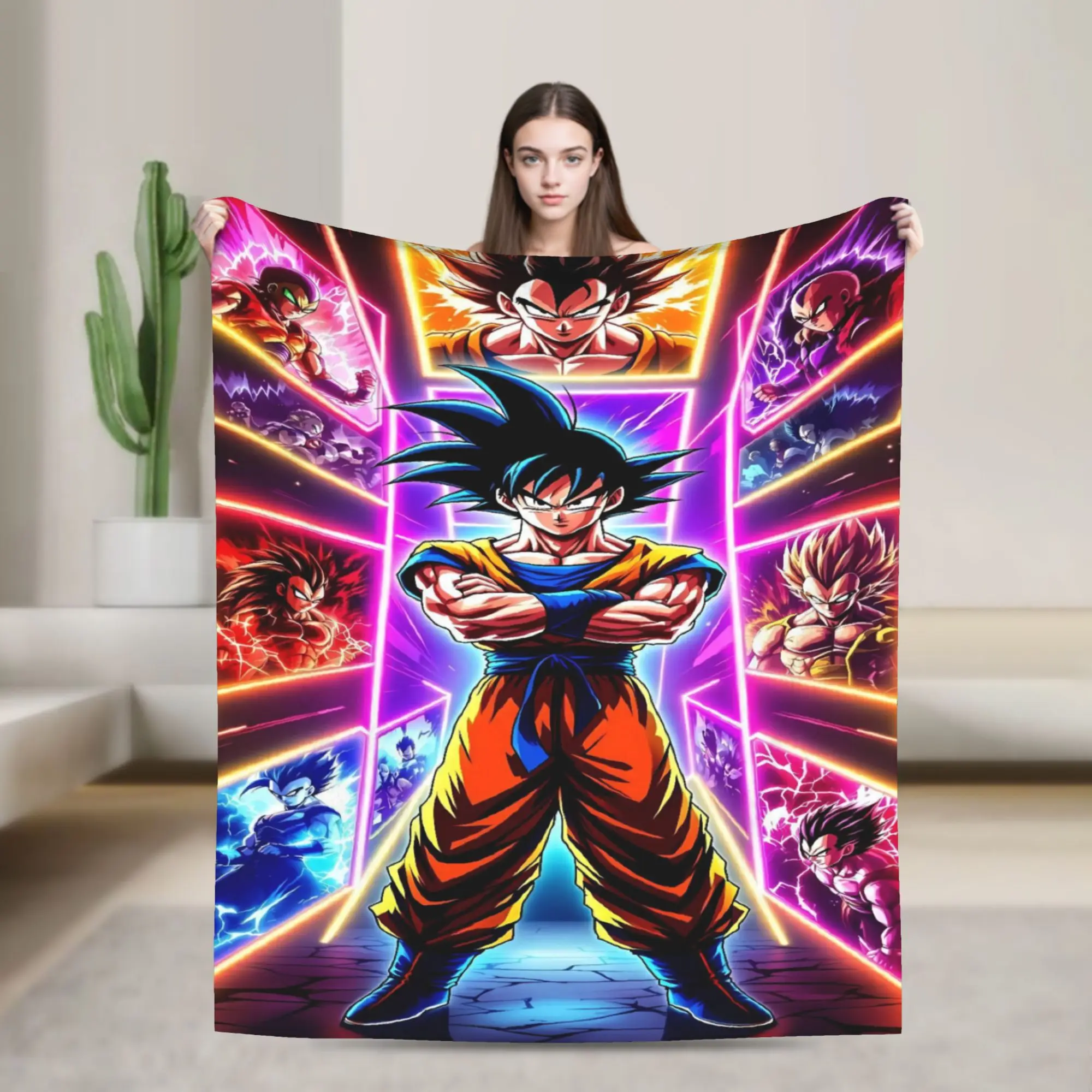 3D Japanese Anime D-Dragon B-Ball Plush Blanket Students  Flannel Bedding Throws For Bedroom Soft Warm Quality Bedspread