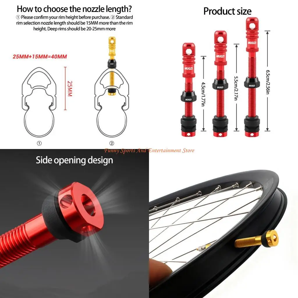 C4DE 2pack Vacuum Sealed Bicycles Valves Extenders Leakproof for Stable Pressure
