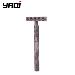 YAQi Camouflage Color Brass Handle 3 pcs Men Safety Razor Travel Set