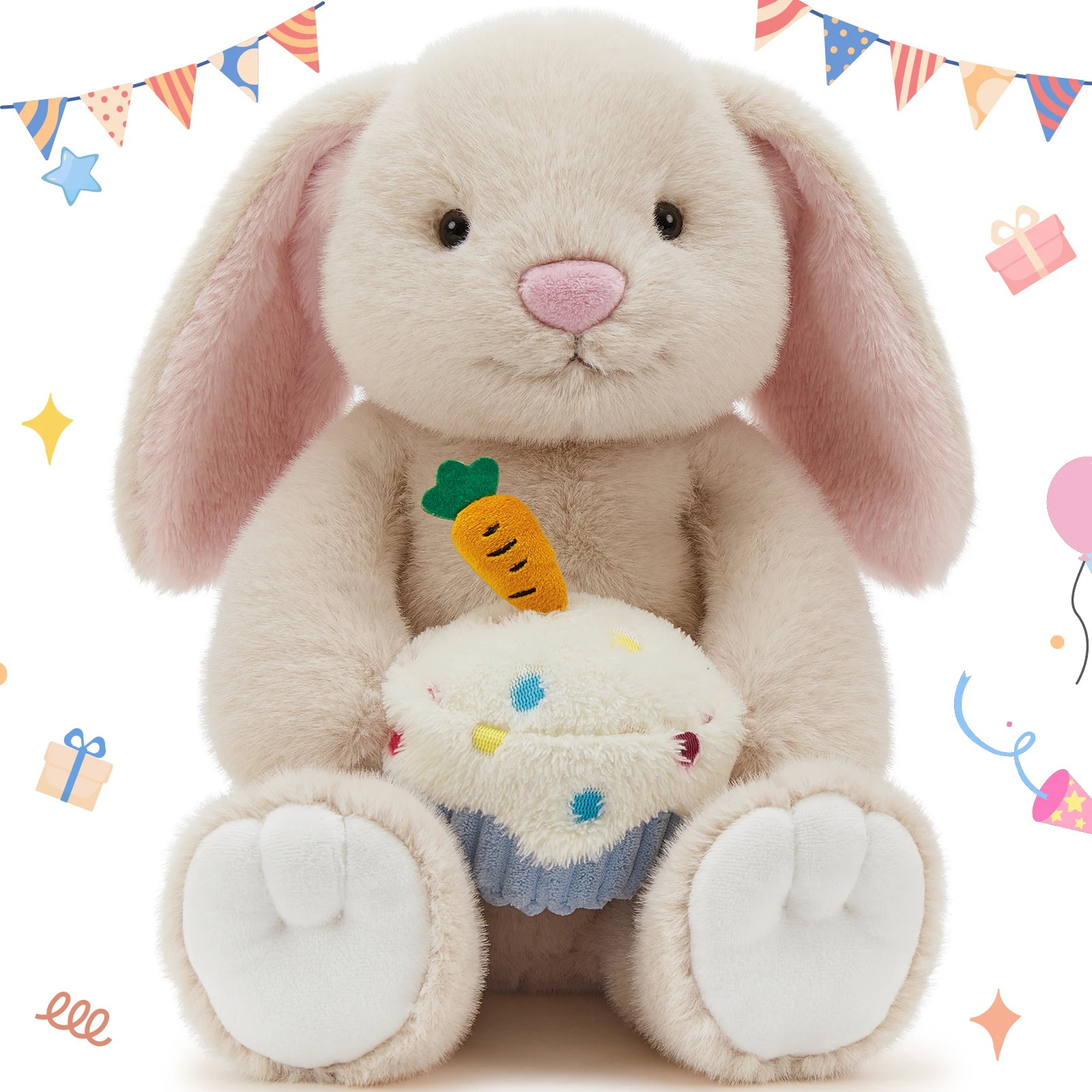 

Плюшевая игрушка-кролик на день матери, мягкая игрушка-кролик на день рождения для детей, мягкая плюшевая игрушка-кролик с дискетой