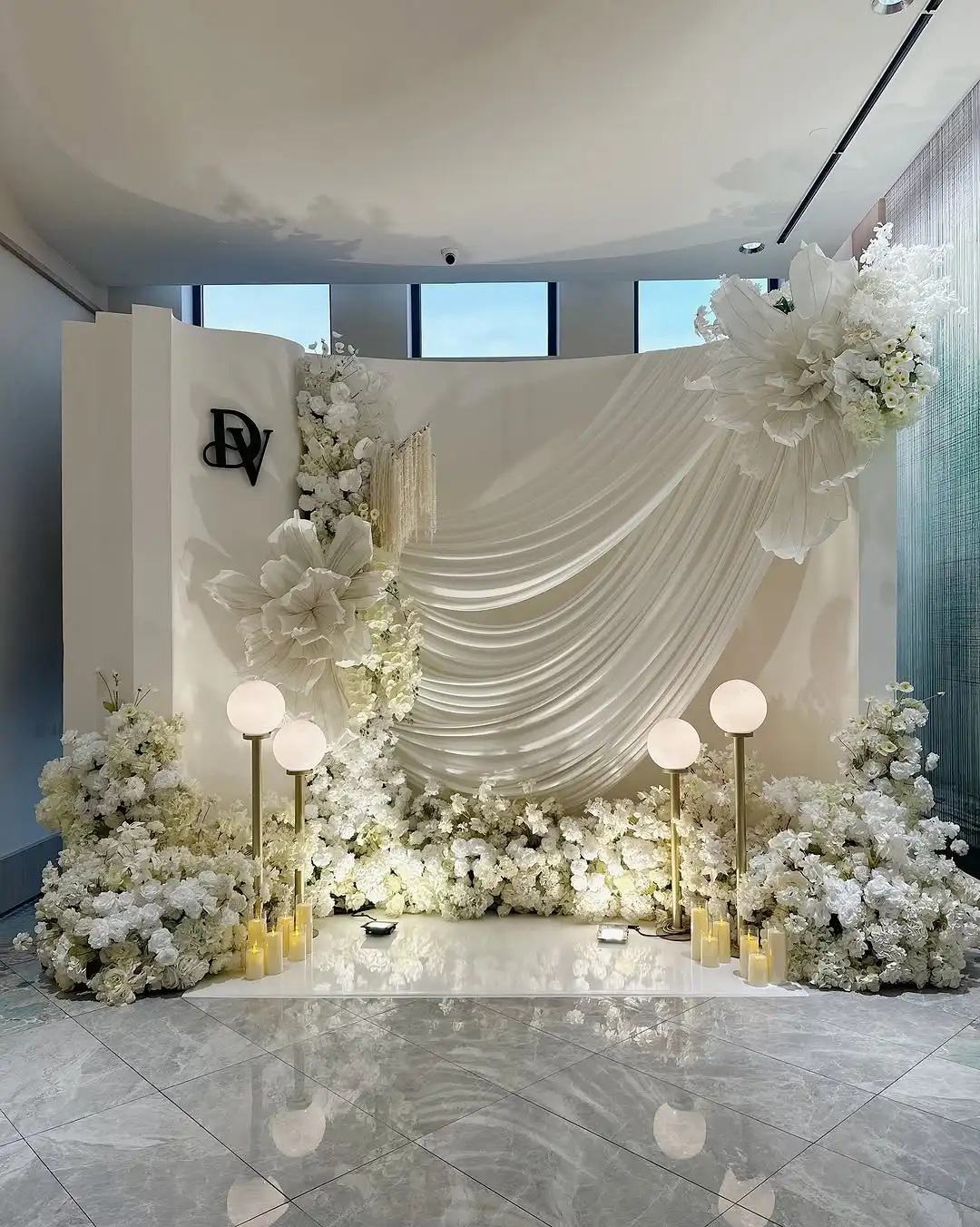 

FSDKX Bright White Events Stage Backdrop Decoration Arch Stand Wedding Decorative Background for Wedding