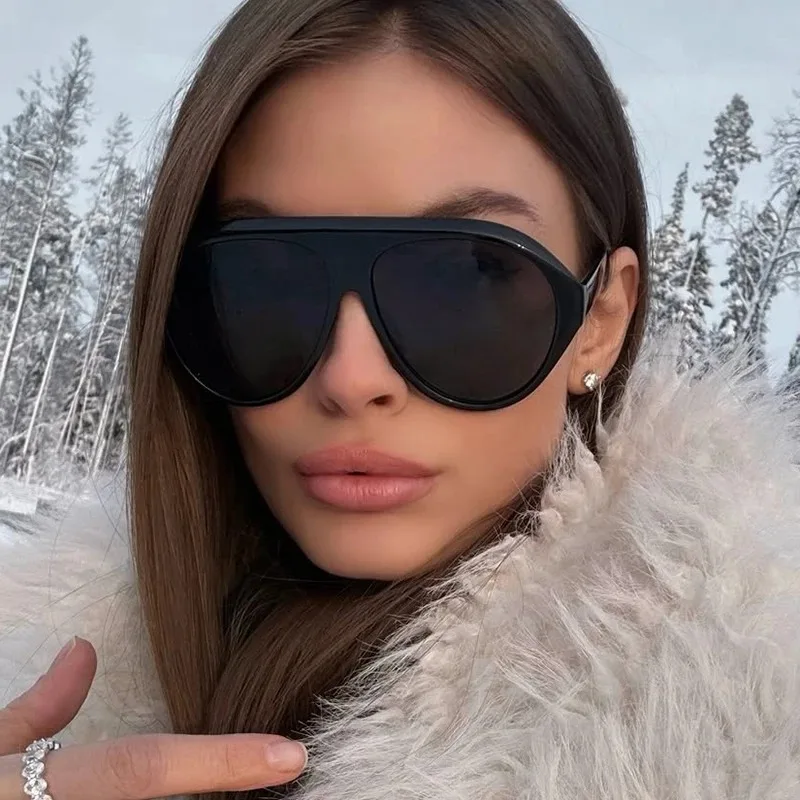 Large Frame Aviator Sunglasses Women Fashion Punk Men's Sunglasses Ins Popular Oversized Glasses Outdoor Driving Goggles UV400