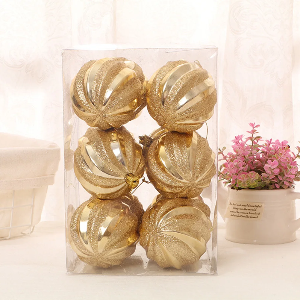 

12Pcs Christmas Ball Pendant Shiny Hanging Ornament Set for Tree Home Office Decor Holiday Party Wedding Decoration Golden