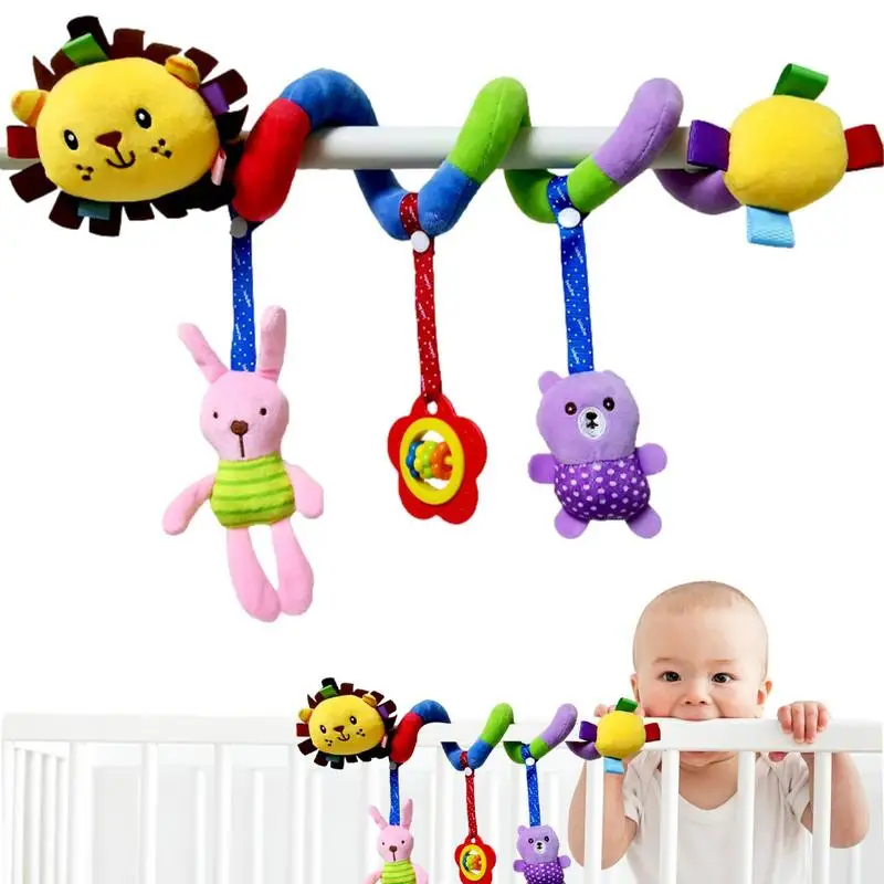 Baby Crib Hanging Rattles Toys Car Seat Toy Soft Mobiles Stroller Crib Cot Spiral Toy Pram Hanging Dolls For Babies Newborn Gift