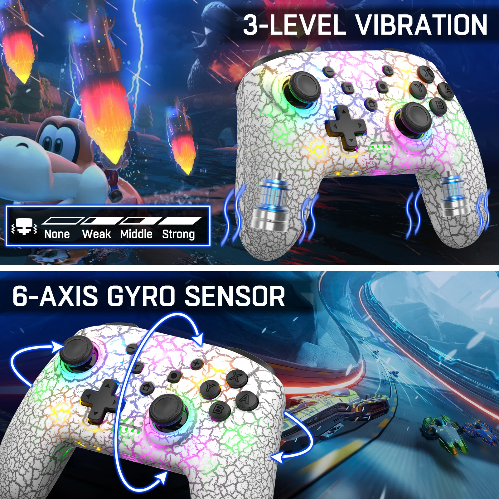 Gamepad Nirkabel untuk Nintendo Switch/Switch OLED. Konsol Sakelar Lite Kontroler Pro untuk Koneksi Kabel Android/Ios untuk PC/Steam