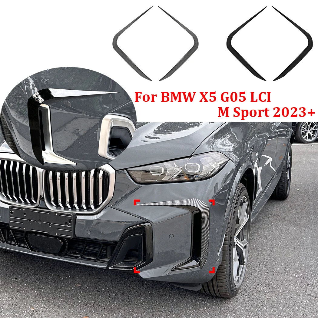 

Автомобильный передний бампер, сплиттер, спойлер для BMW X5 G05 LCI M Sport 2023 + Переднее ветровое лезвие Fang, спойлер