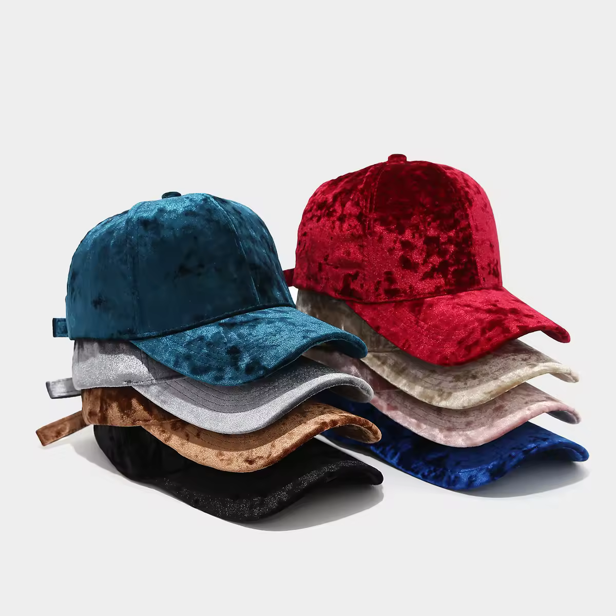Custom Logo Unisex Baseball Caps For Women Men Elegant Gold Velvet Snapback Hat Solid Color Adjustable Outdoor Visor Cap Dad Hat