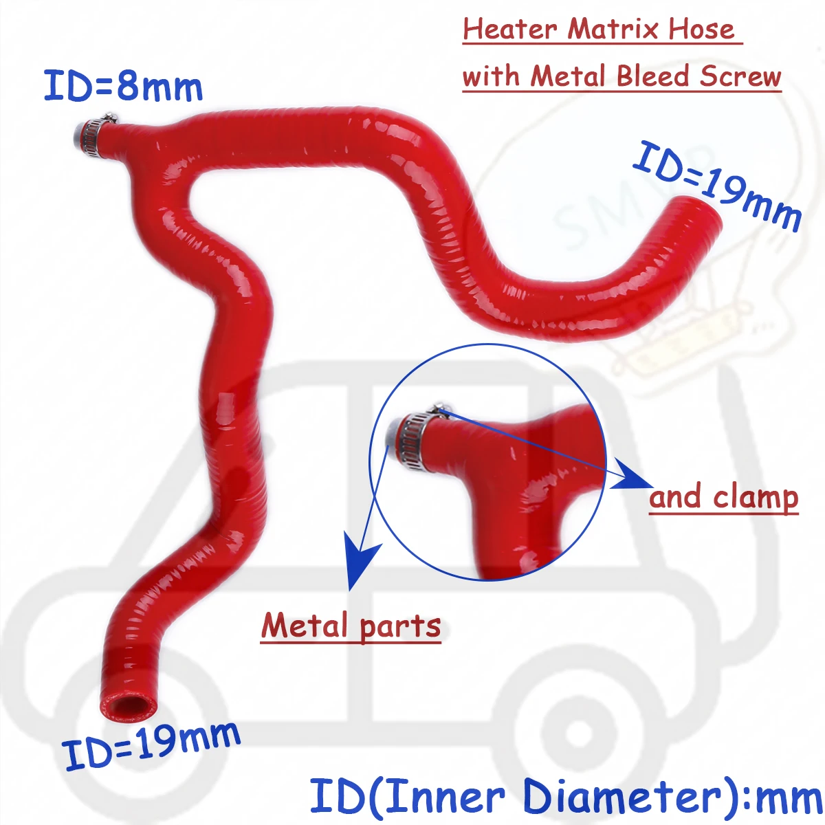 

1PC 3PLY For Peugeot 106 GTI / Citroen SAXO 1.6L VTS 16V TU5J4 W/ Bleed Screw 1996-2004 Car Tools Silicone Heater Hose Pipe Kit