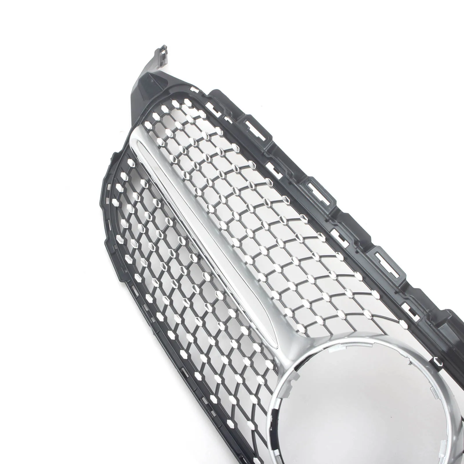 Bumper Grille Racing Grill Diamond Style for Benz W205 C-CLASS 2015-2018 2016 2017 Front Bumper Radiator Grill Mesh Middle Net