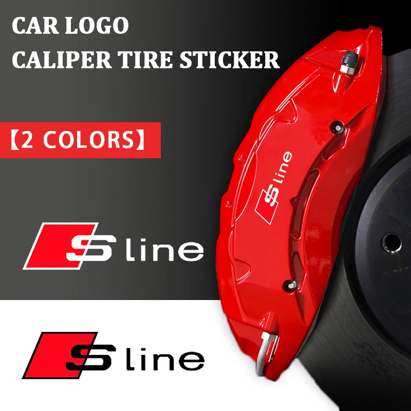 3D High-Temp Brake Caliper Graphic Overlay For Audi A3 8V A4 B8 B9 A5 A6 C7 A7 Q3 Q5 Black White Motorsport Tuning Accessory view 6