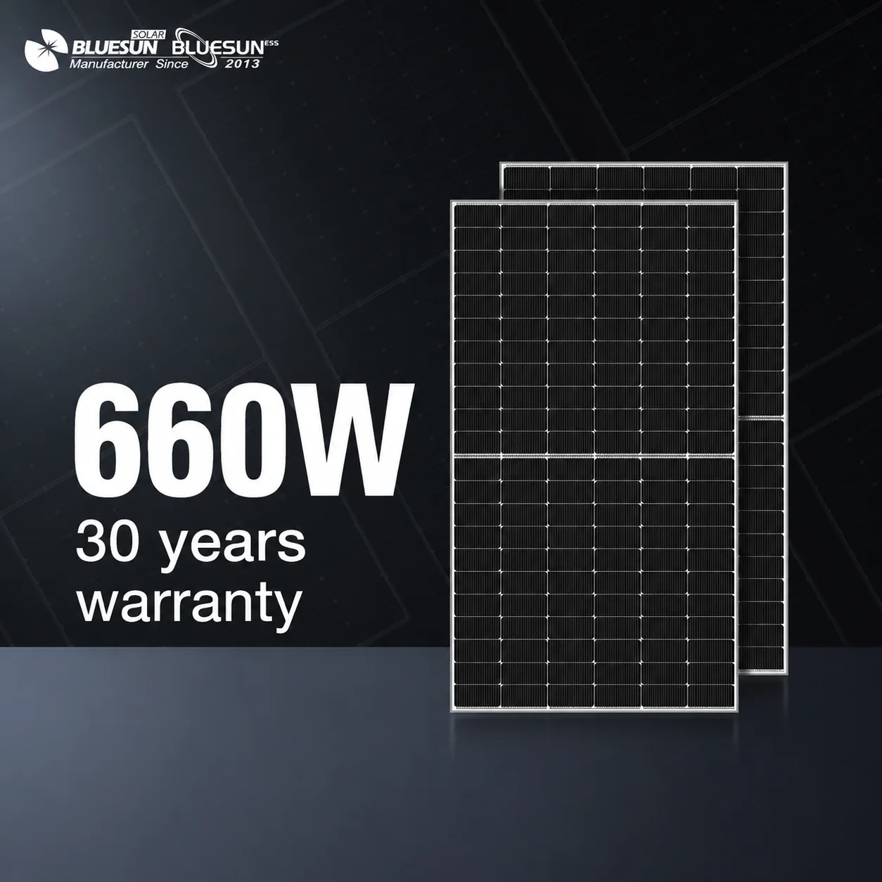 Solar Panel Module Flexible Paneles Solares 630 640 650 660W for Home Use Bluesun Weather Resistant Top-notch Quality 24.43%