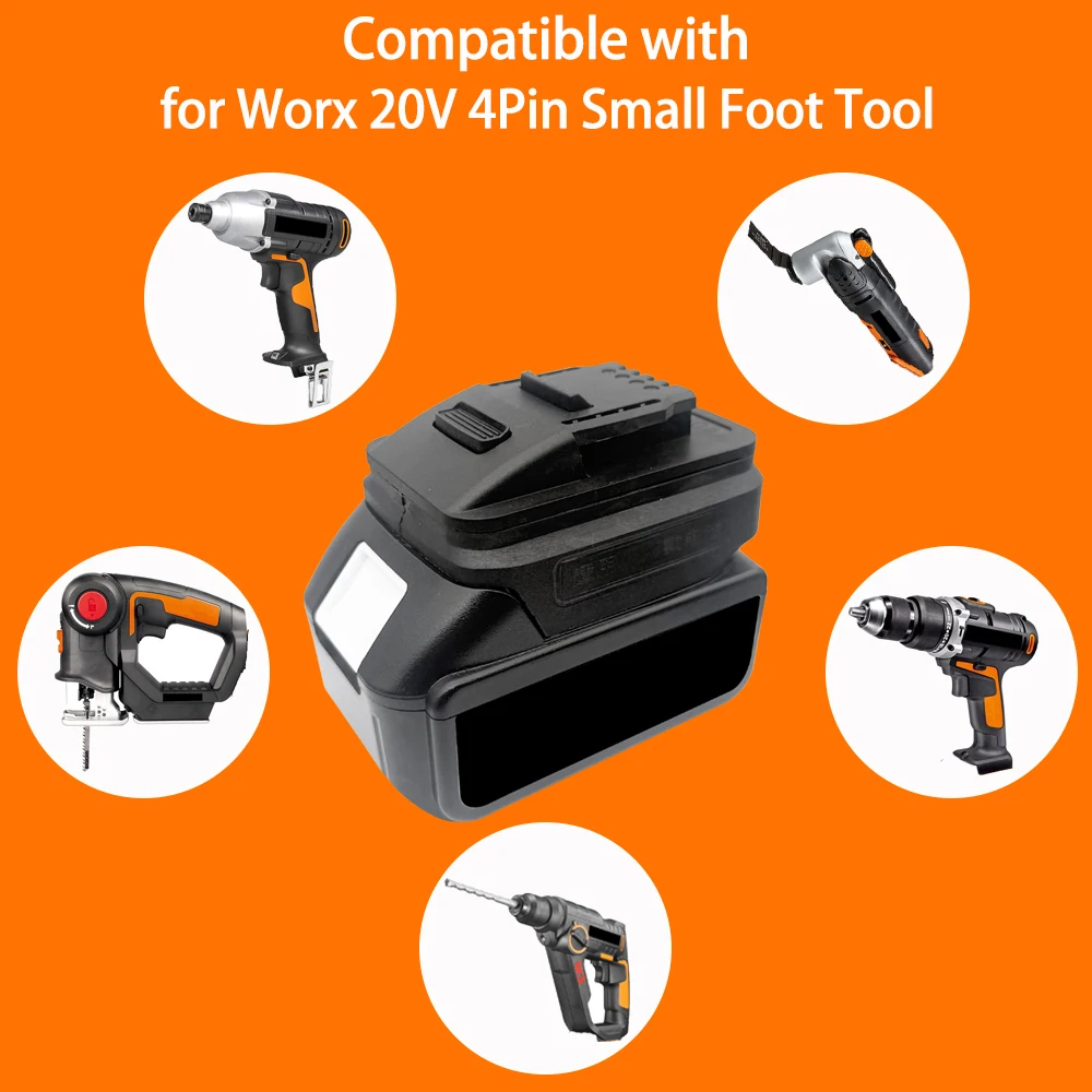 

Power Tool Adapter for Worx 4 Pin Samll 5 Pin Big Foot 20V Power Tool WU279 WX550 Converter for Makita 18V Li-ion Battery BL1830