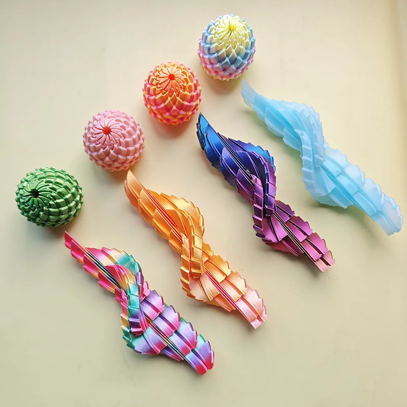 Deformable 3D Printed Slime Dragon Scale Egg Creative Finger Decompression New Twist Dragon Egg Rotating Model Toy